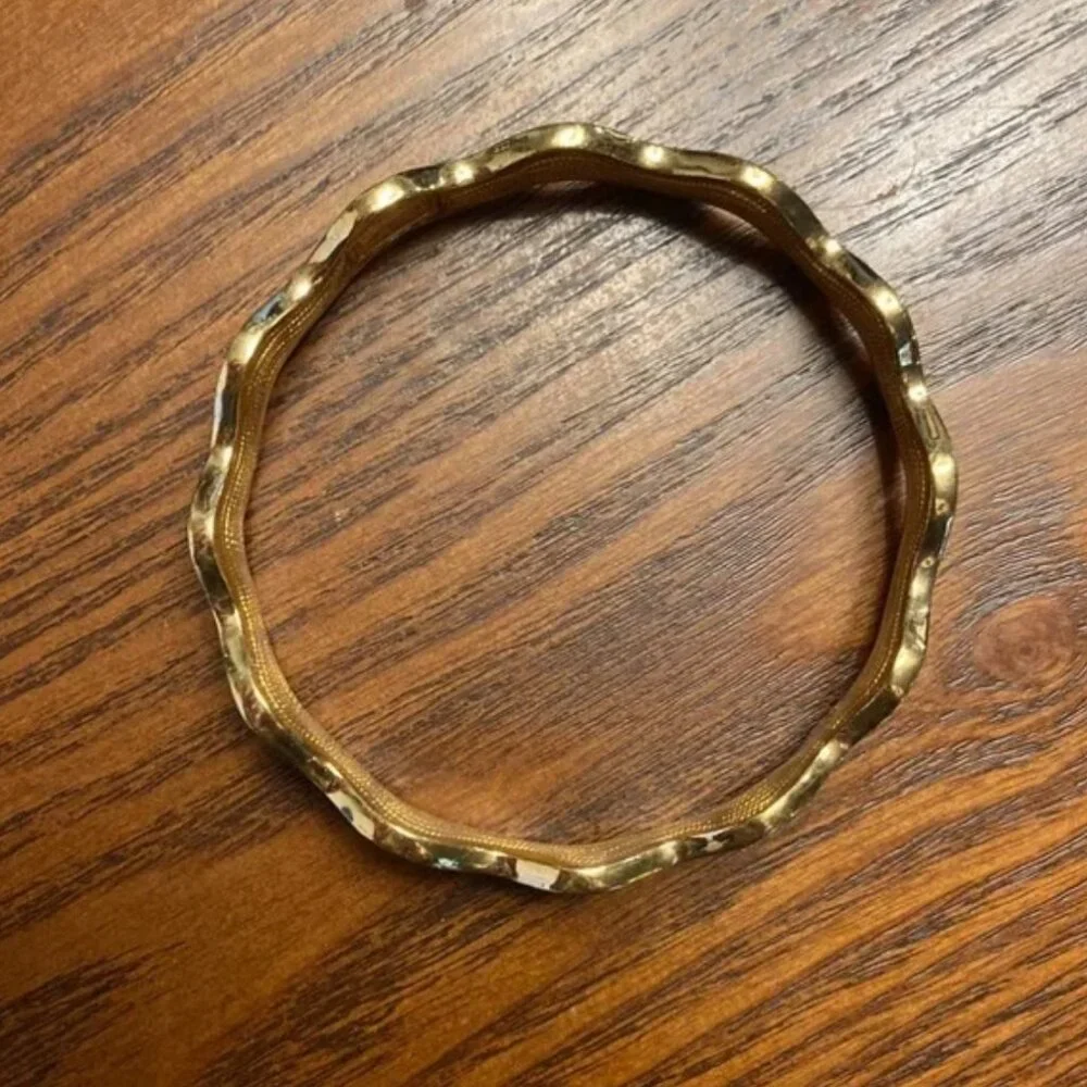 Kate Spade “Ric Rac” Gold Enamel Gold Bangle - Picture 4 of 5